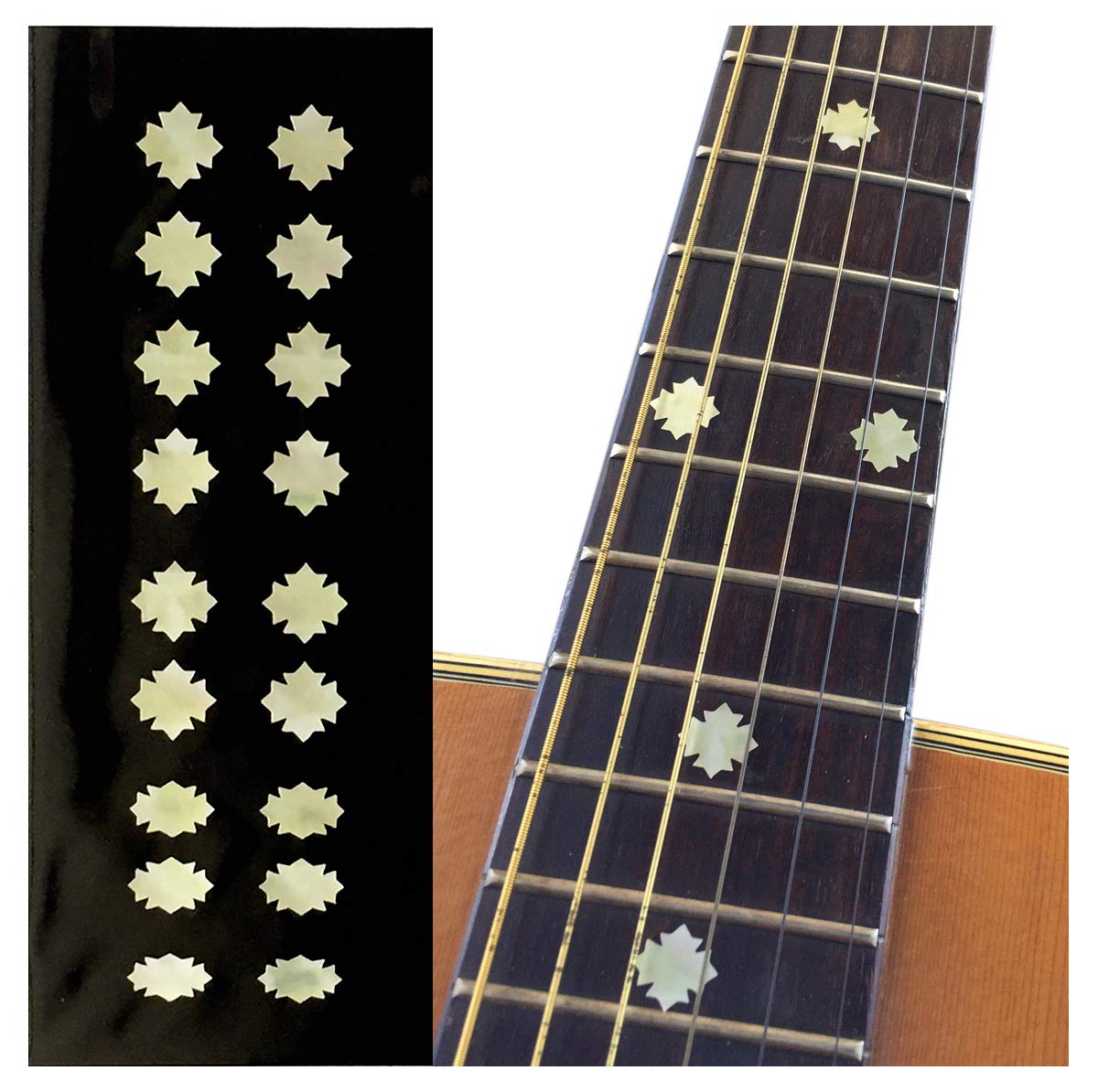 Traditional Snowflake (Aged White Pearl) Guitar Bass Ukulele Inlay Sticker